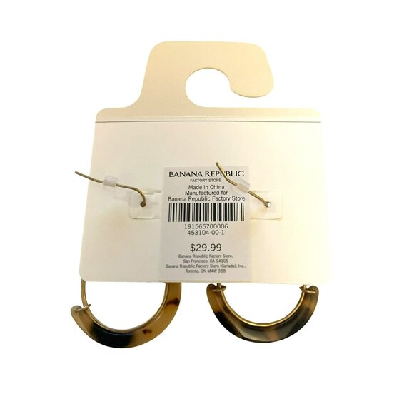 Banana Republic Tortoise Resin Swing Fashion Earrings NWT - Picture 3 of 3